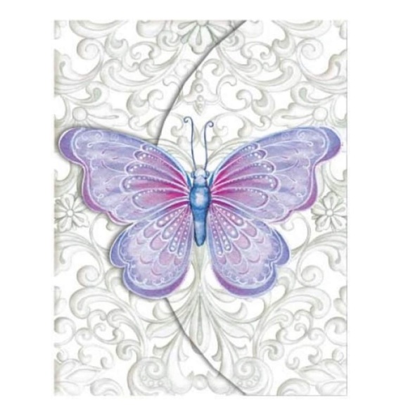 Pictura Lavender Butterfly Purse Embossed Notepad with Pen (1005.003) - Picture 4 of 5
